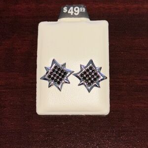 Fashion Jewelry Black Star Earrings